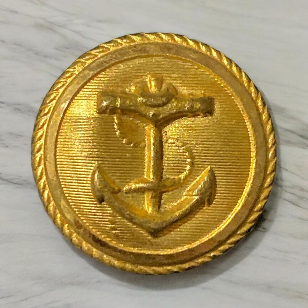 US navy chief petty officers button or a civilian button Anchor/Rope Brass